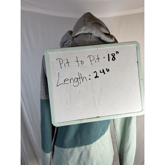 Wanakome Artemis Cowl Neck Hooded Sweatshirt Womens Sm Blue Colorblock Casual - Picture 3 of 7